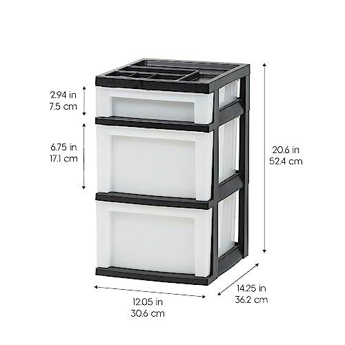 Black Plastic 4-Drawer Rolling Cart L758568