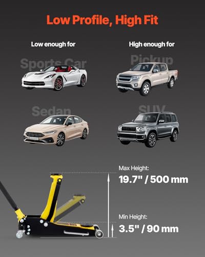 3 Ton Low Profile Aluminum Steel Racing Floor Jack with Dual Pistons Quick Lift Pump U9773