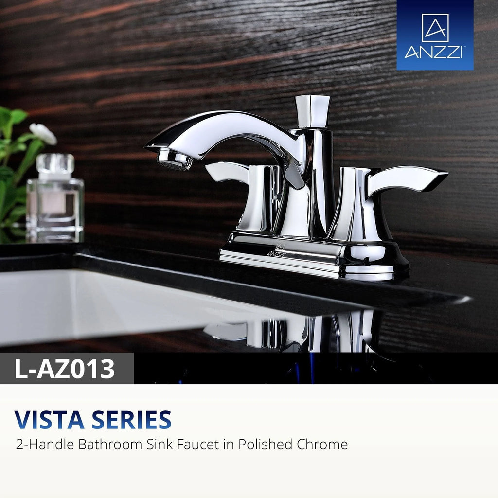 Polished Chrome 2-Handle Bathroom Sink Faucet N815