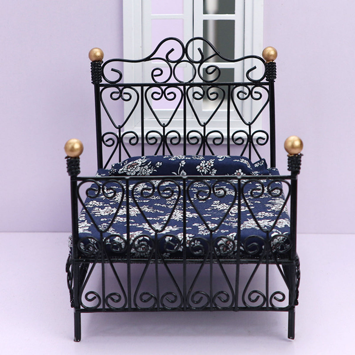 Compact Metal Dollhouse Bed Z50471