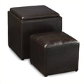 Espresso Faux Leather Ottoman E76236