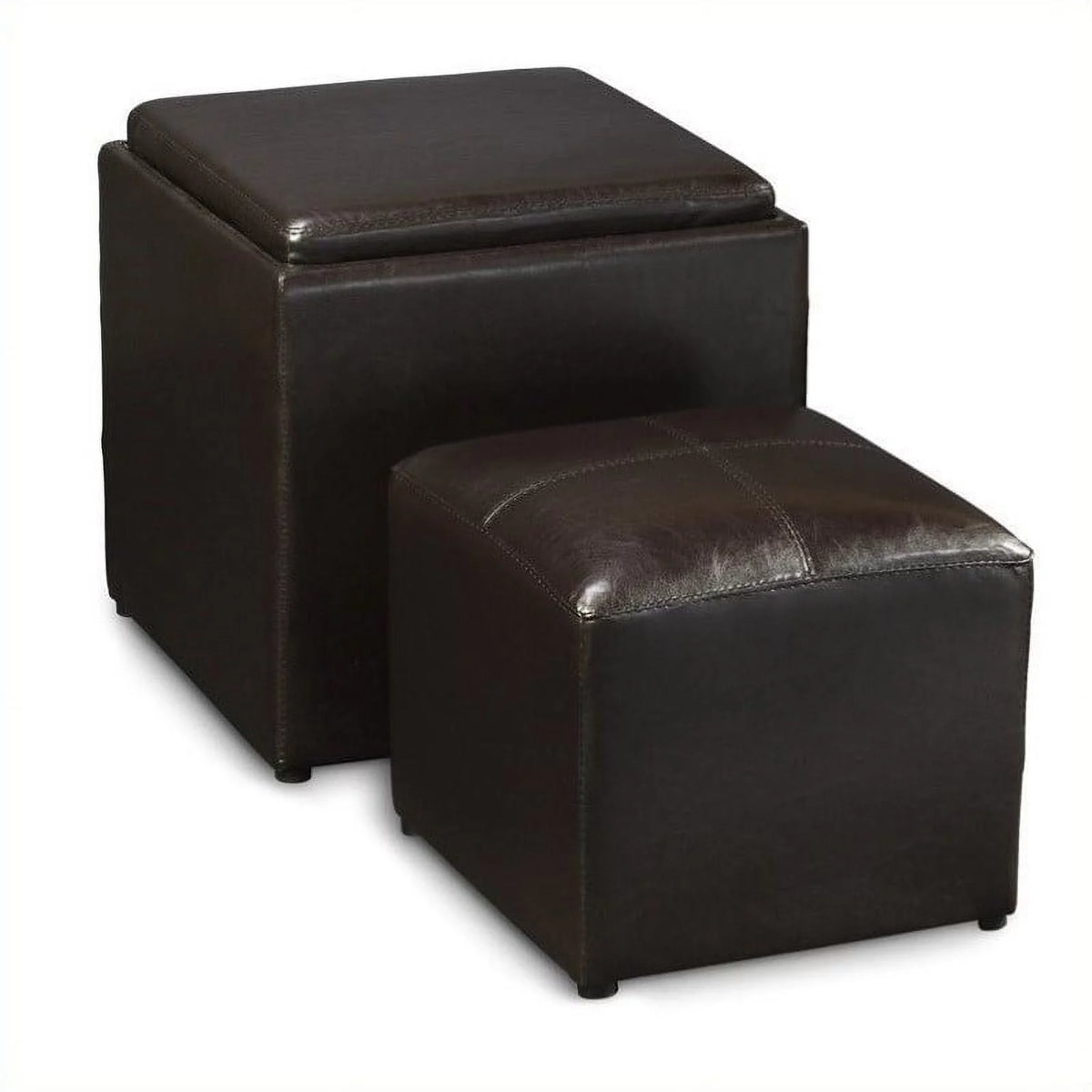 Espresso Faux Leather Ottoman E76236