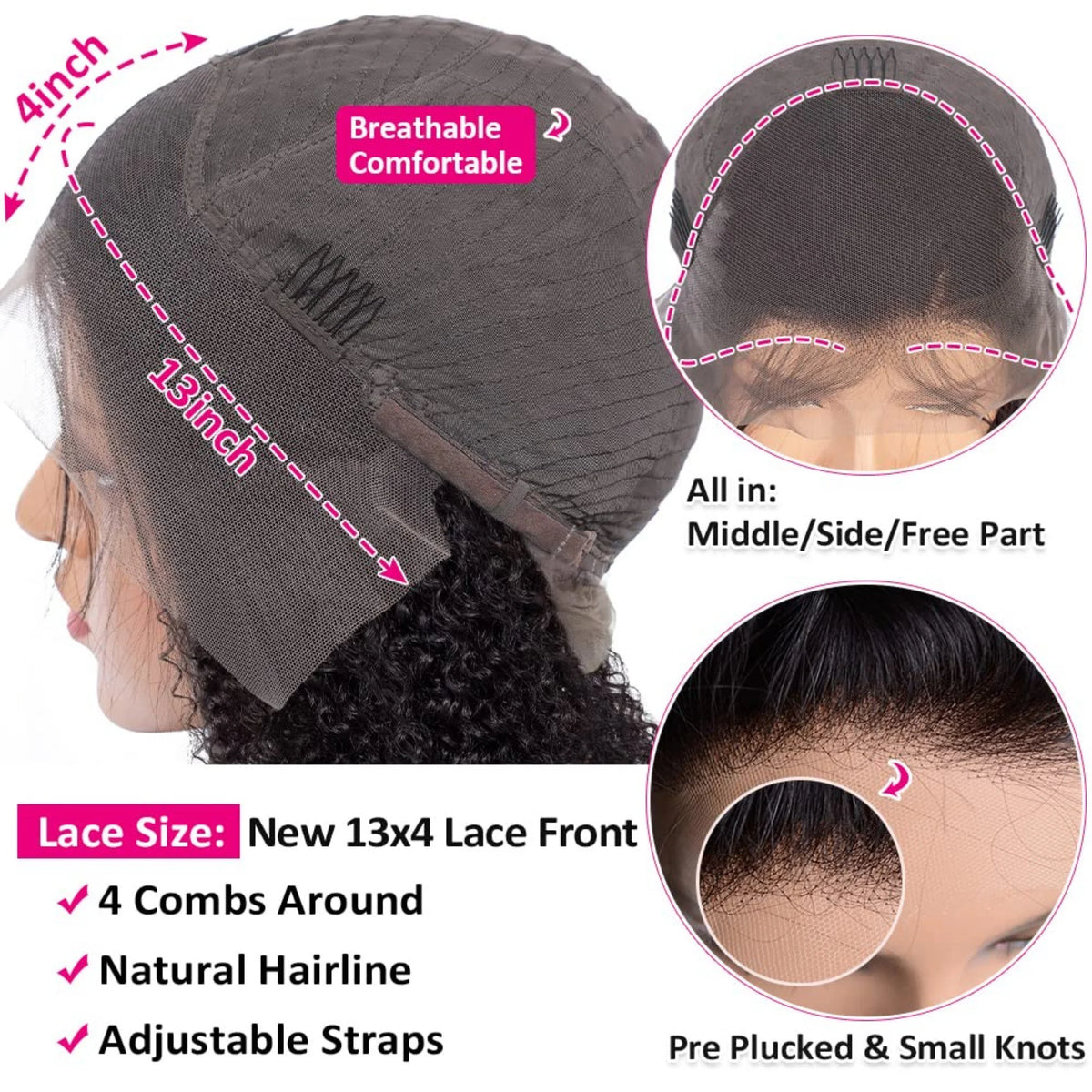 13×4 HD Front Lace Human Hair Wig, 180% Density, Natural Color, 26 inch L984859