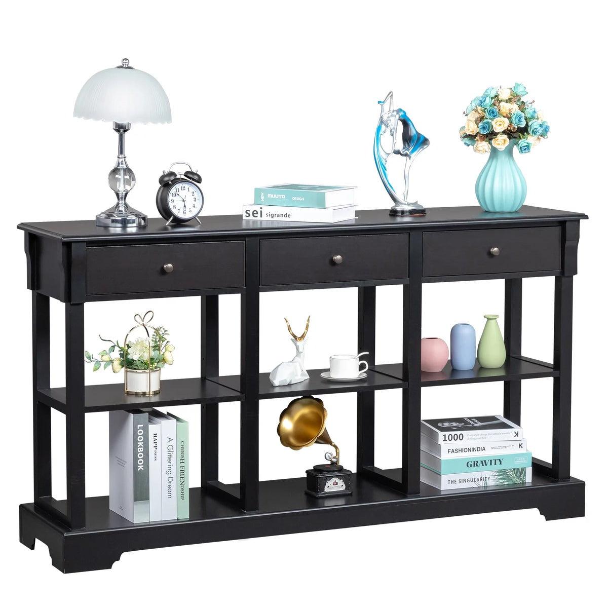 Console Table with Drawers and Shelves D35104