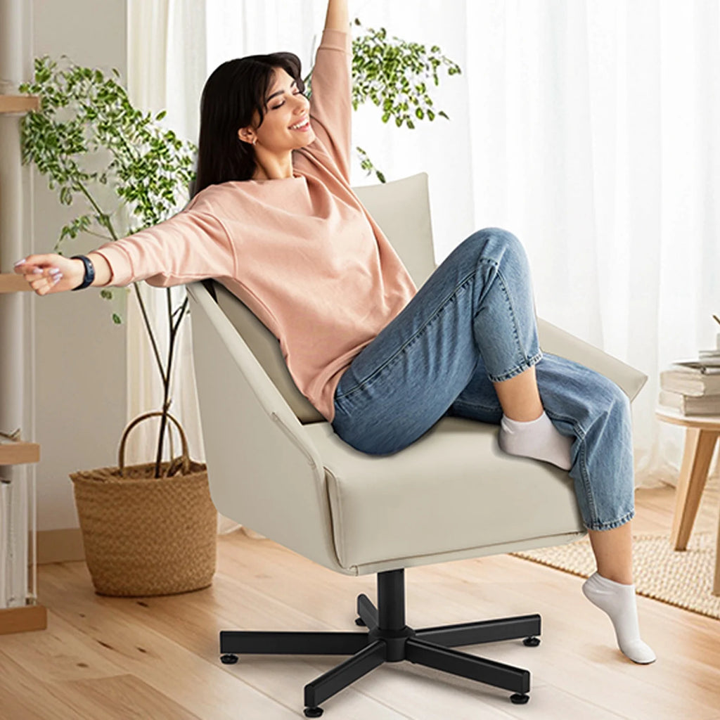 Swivel Armchair Upholstered with Metal Legs J9409
