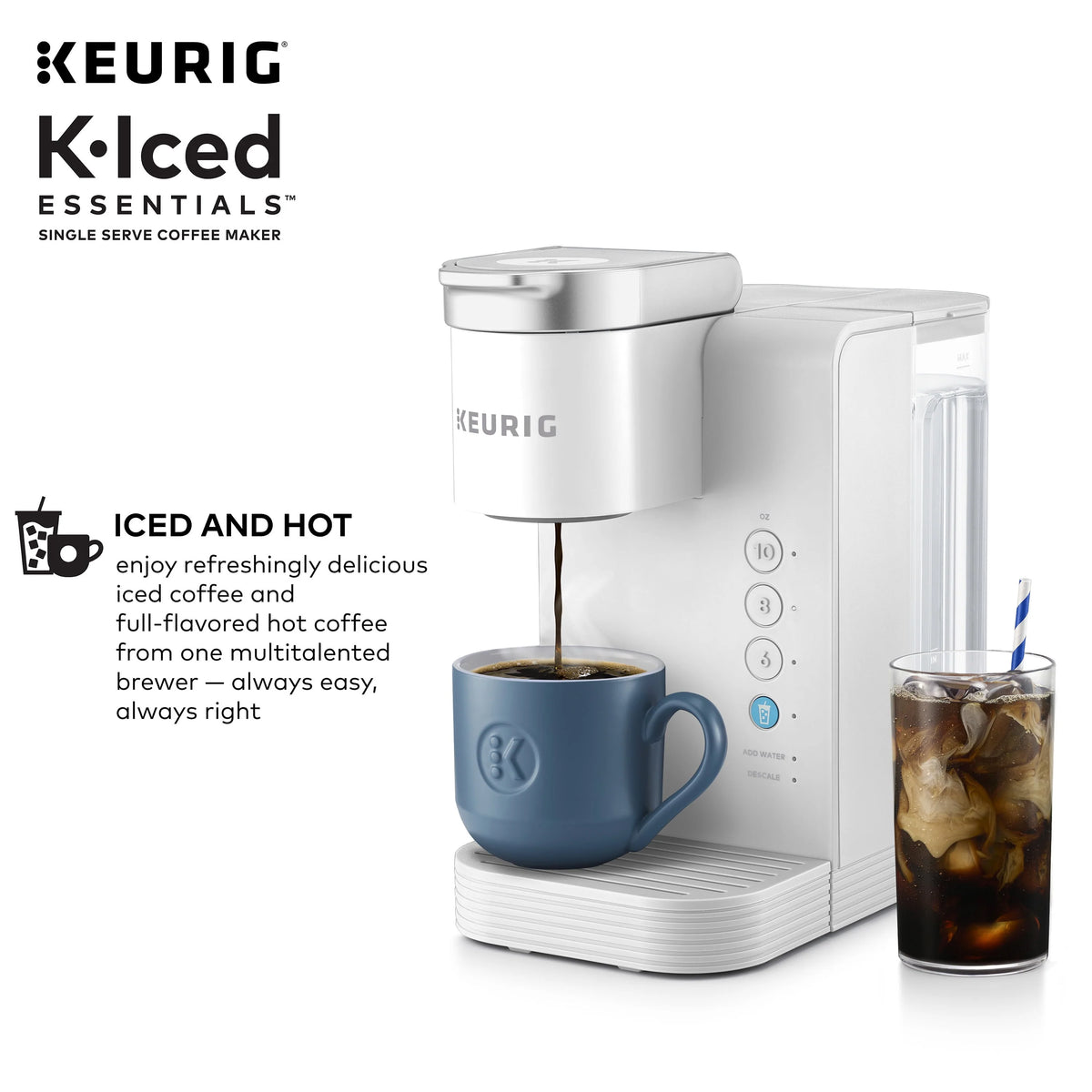White Iced and Hot Single-Serve Coffee Maker V873