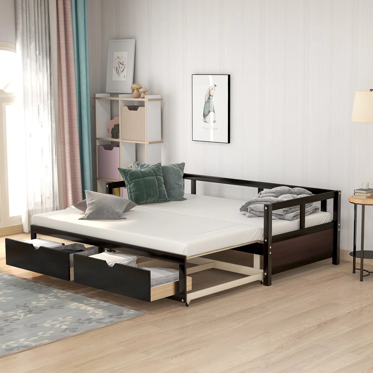 Twin Size Wooden Daybed with 2 Drawers V470