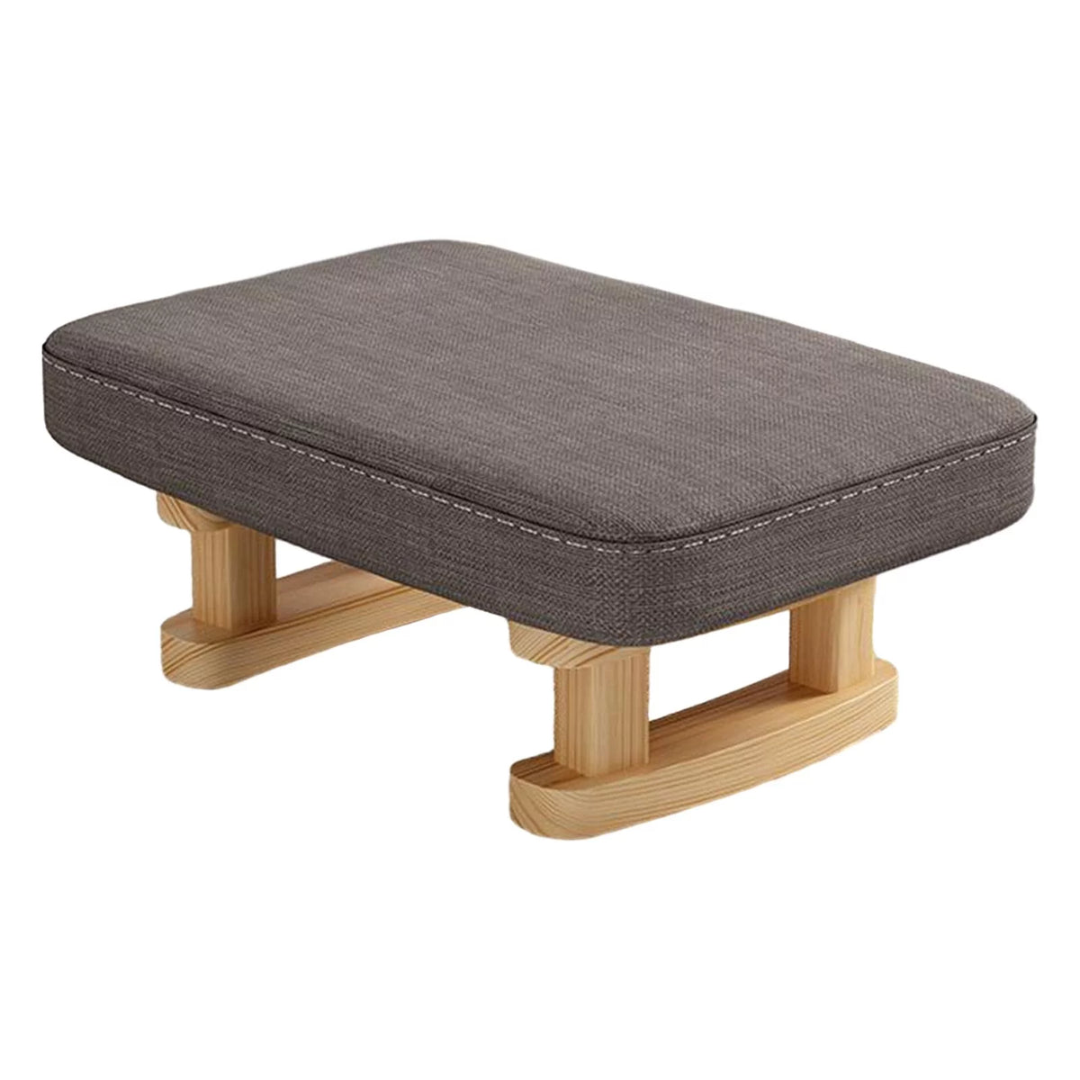 Padded Footstool with Wooden Legs 41x30x18cm T216632