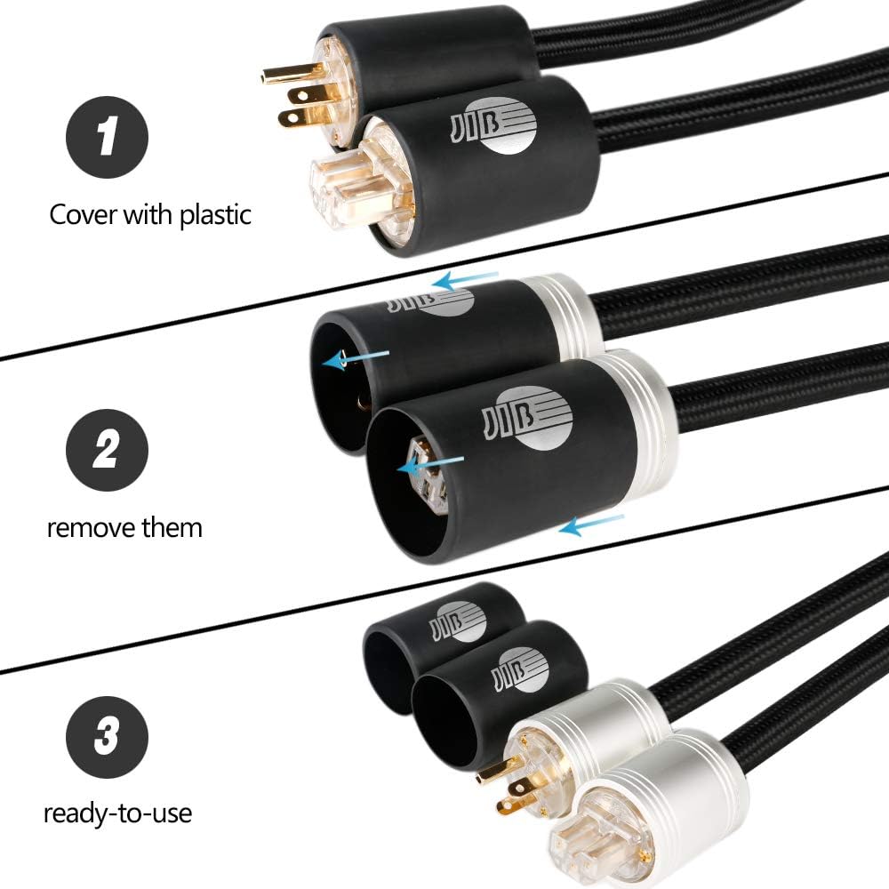 4N OFC HiFi Power Cord, Male to Female Power Cable, US Plug, 3.2ft K61417