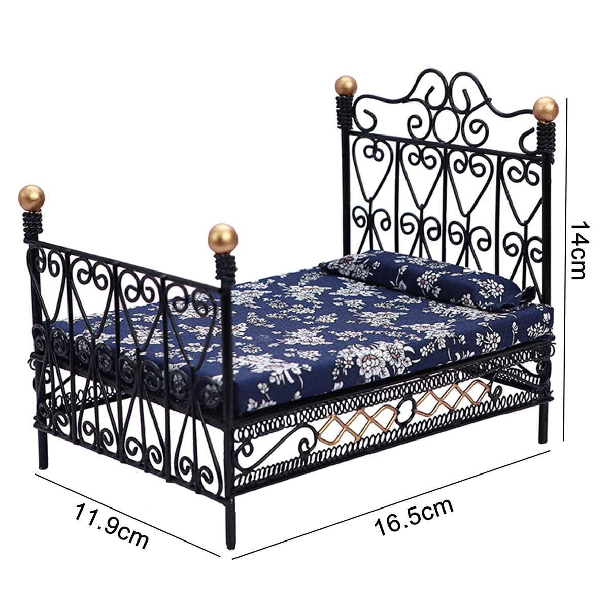 Compact Metal Dollhouse Bed Z50471