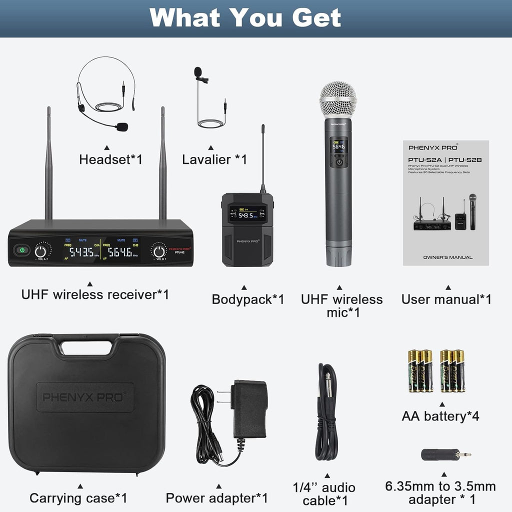 UHF Wireless Microphone System with Case T5833