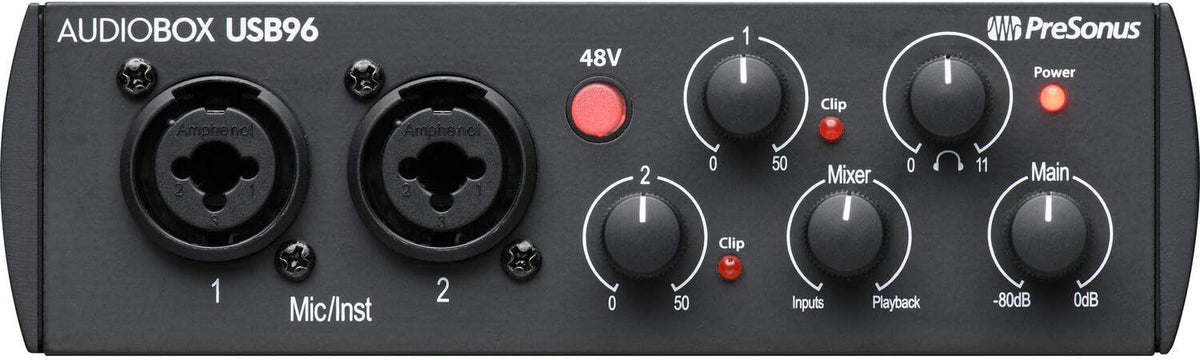 Audio Interface Full Studio Bundle with Studio Monitors and Instrument Cable T60801