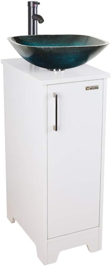 13 inch White Free Standing Bathroom Vanity J56230