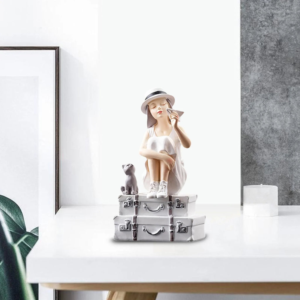 Girl Figurine Statue Sculpture Desktop Ornament F43134