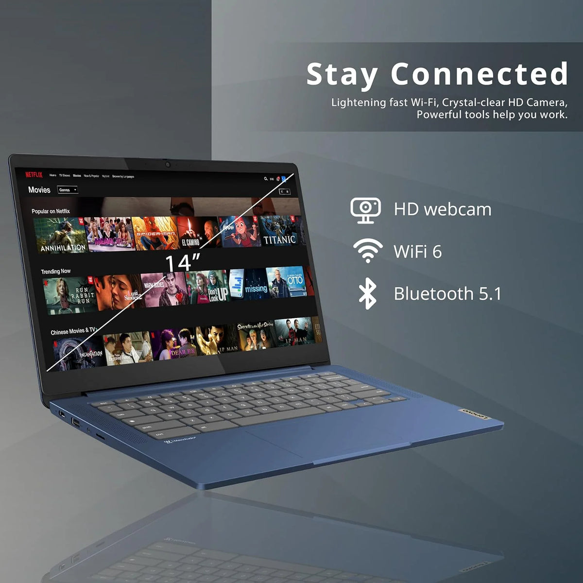 14" FHD IPS Touchscreen Chromebook, 4GB RAM, 64GB eMMC, WiFi6 E386452