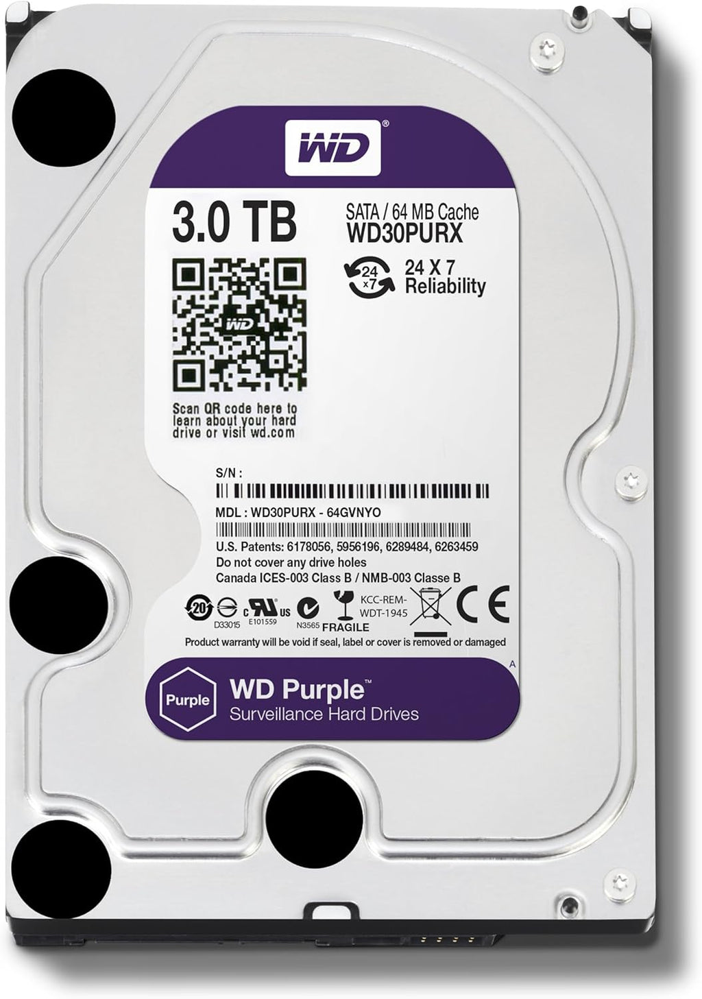 Purple 4TB Surveillance Hard Disk Drive J298916