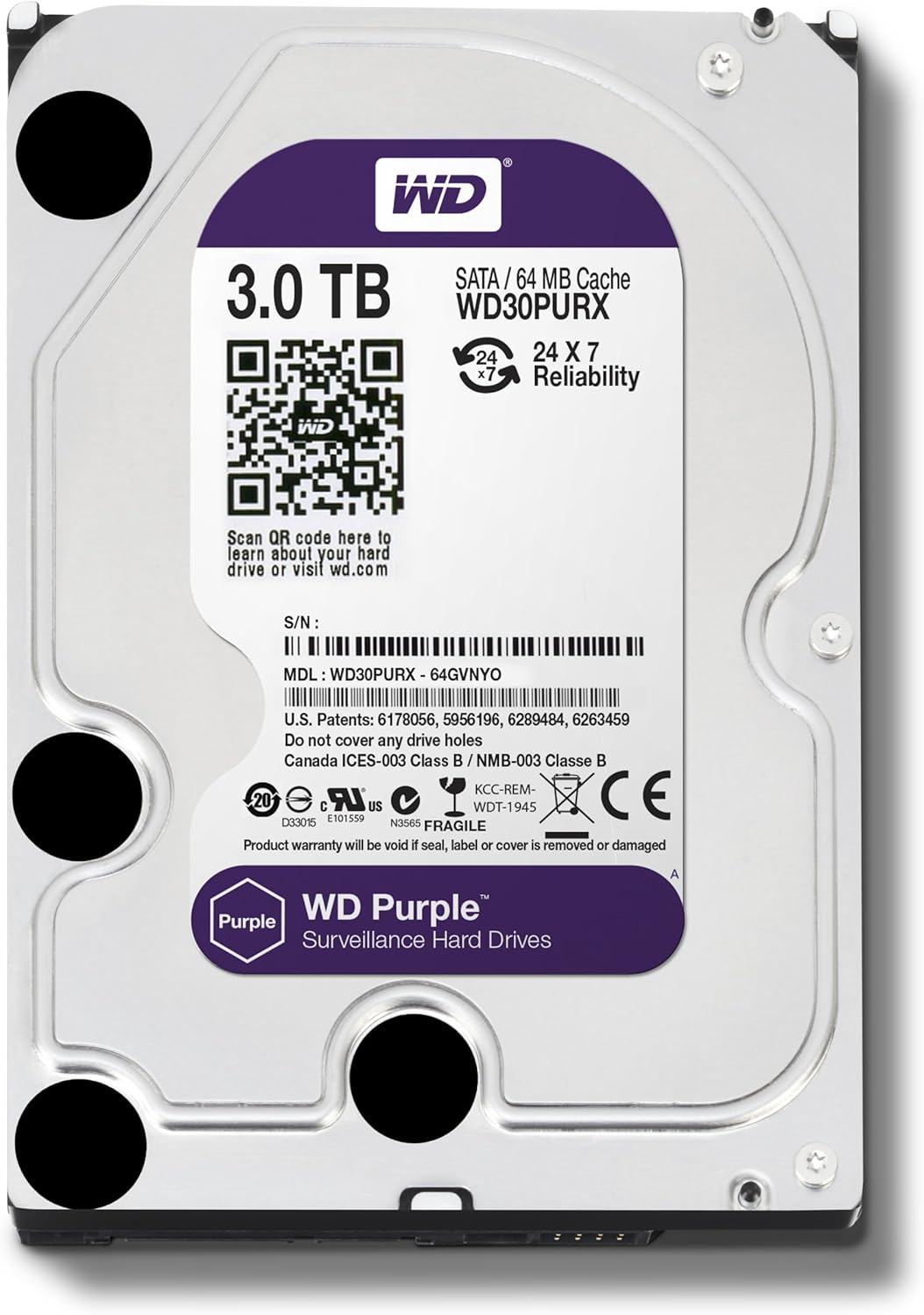 Purple 4TB Surveillance Hard Disk Drive J298916