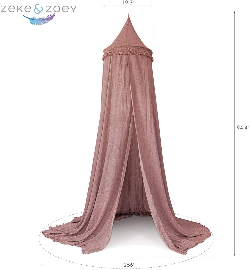 Hanging Dusty Dirty Pink Princess Canopy with Tassels T97200
