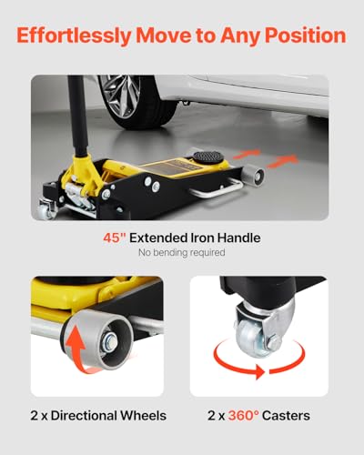 3 Ton Low Profile Aluminum Steel Racing Floor Jack with Dual Pistons Quick Lift Pump U9773