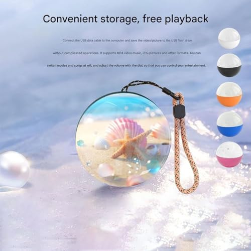 Memory Sphere Christmas Ornament 2.7" USB Rechargeable LED Crystal Ball R2177