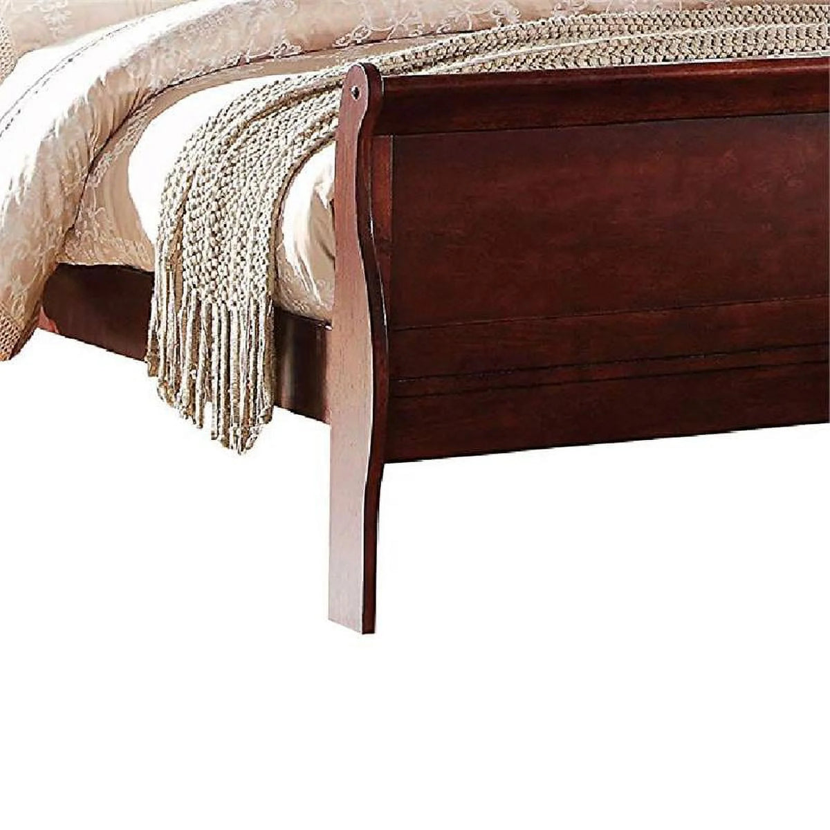 Brown Wood Queen Sleigh Bed V670