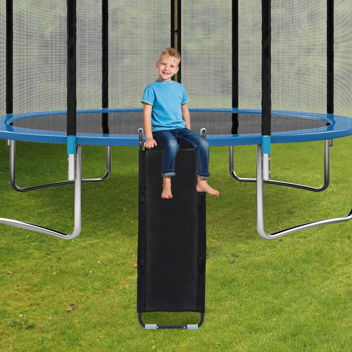 Kids Trampoline with Slide and Ladder 165lbs Capacity G931371