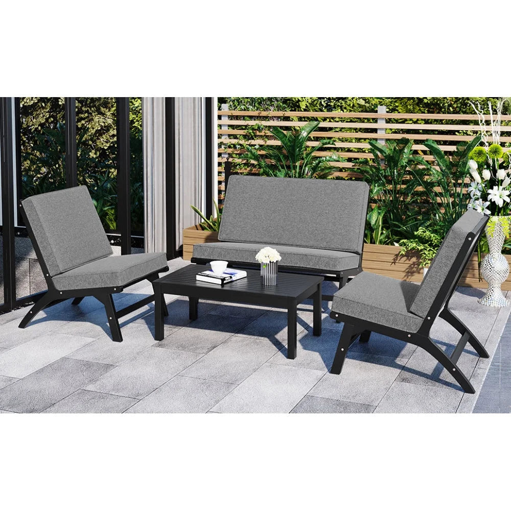 Acacia Solid Wood 4-Piece Outdoor Sofa A677024