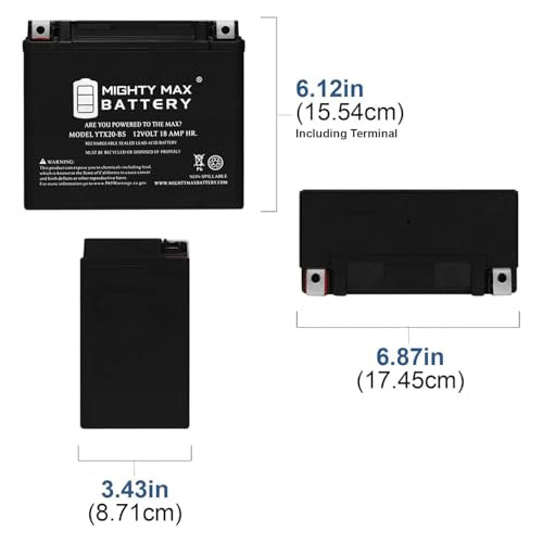 12 Volt 14 AH 230 CCA Rechargeable SLA AGM Motorcycle Battery D61561