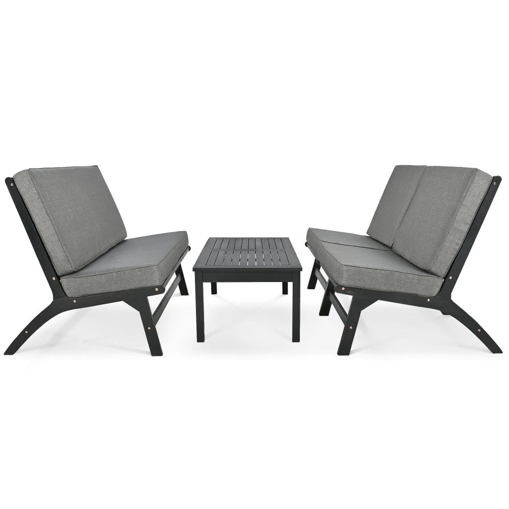 Acacia Solid Wood 4-Piece Outdoor Sofa A677024