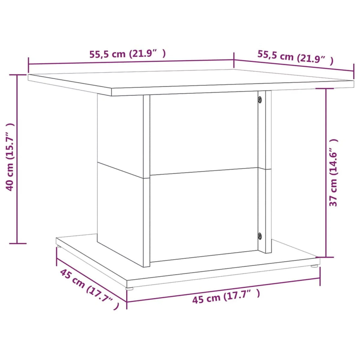 Brown Oak Engineered Wood Coffee Table P39464
