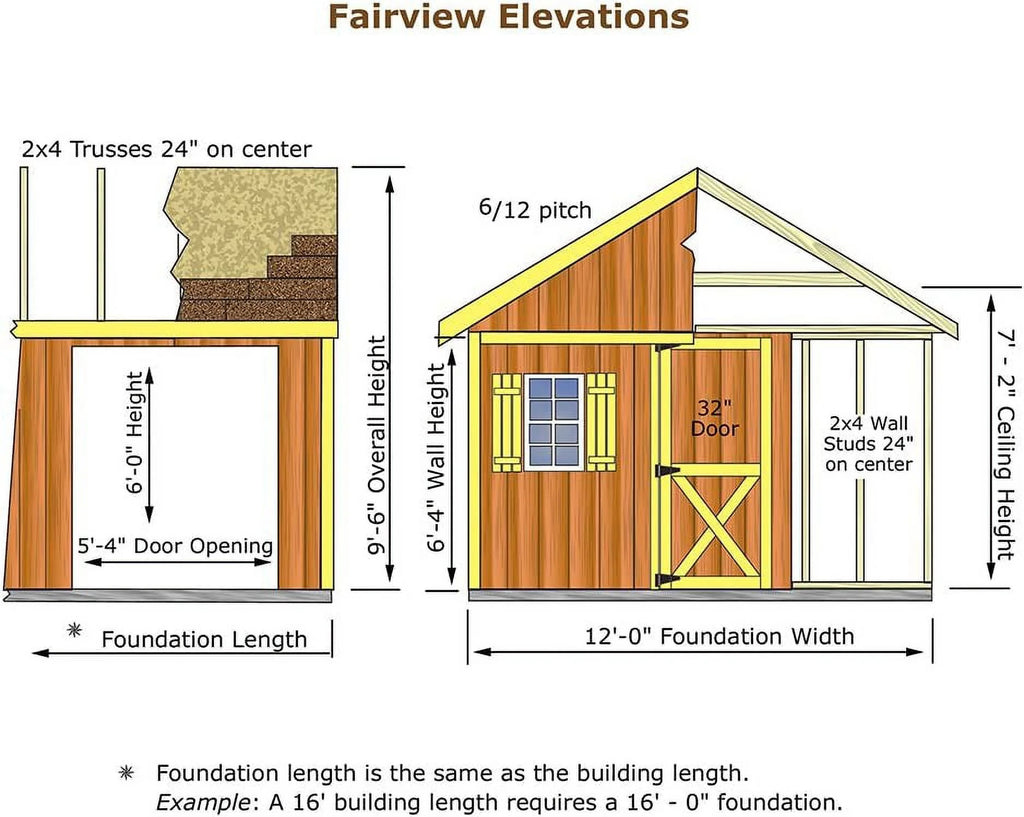 12X12 Wood Shed Kit H796656