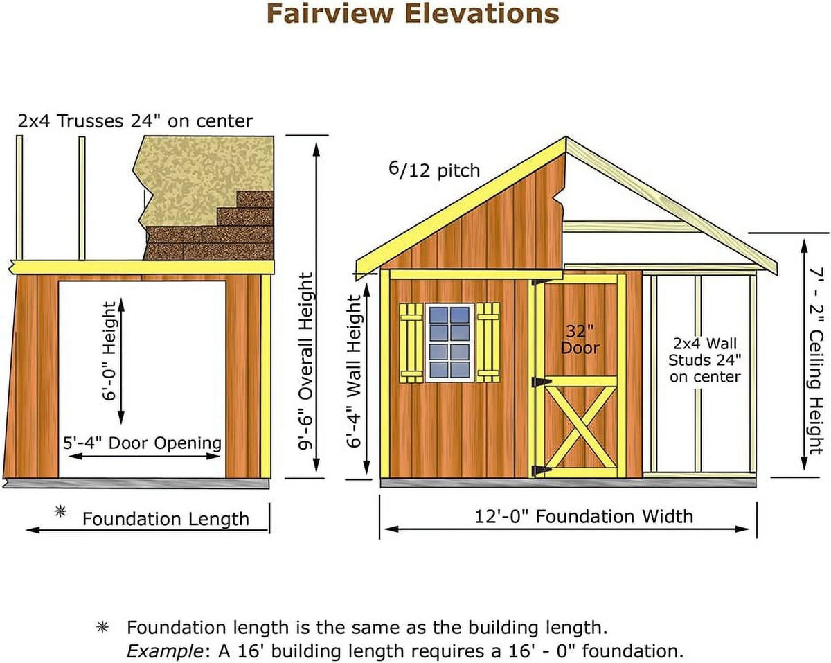 12X12 Wood Shed Kit H796656