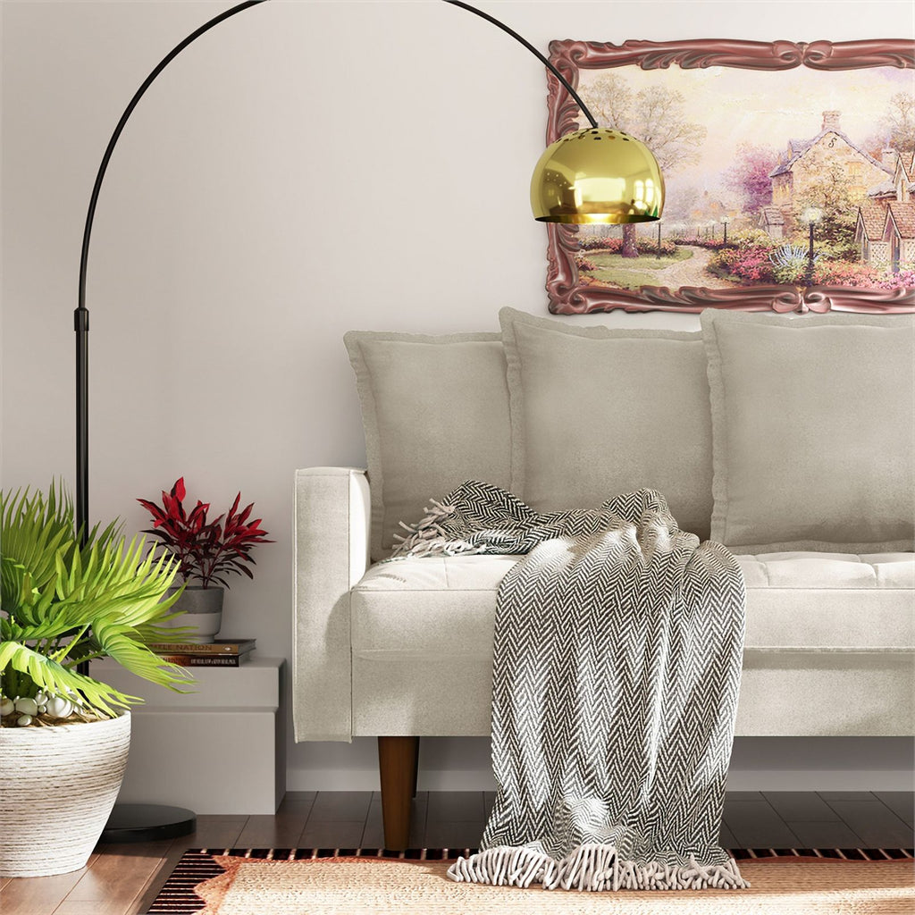 Beige Velvet Upholstered Sofa Z772