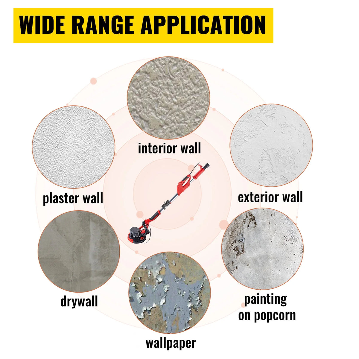 Electric Variable Speed Drywall Sander with Vacuum Bag O565332