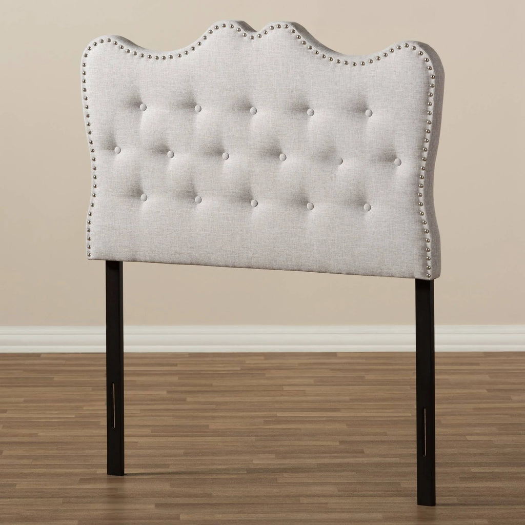 Greyish Beige Fabric Twin Headboard A22674