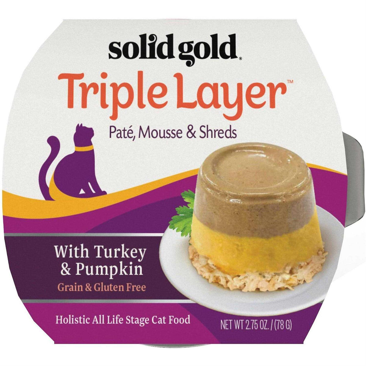 Solid Gold Triple Layer Pate Mousse & Shreds Pumpkin Cat Food N927096