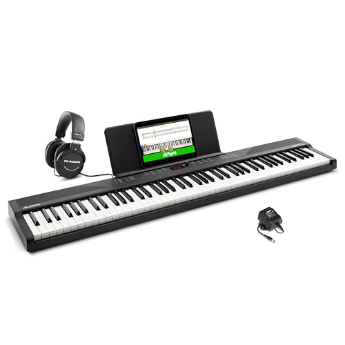 88 Key Keyboard Piano with 480 Sounds, Speakers, USB MIDI, Carry-Bag, Stand, Headphones, Pedal V1568