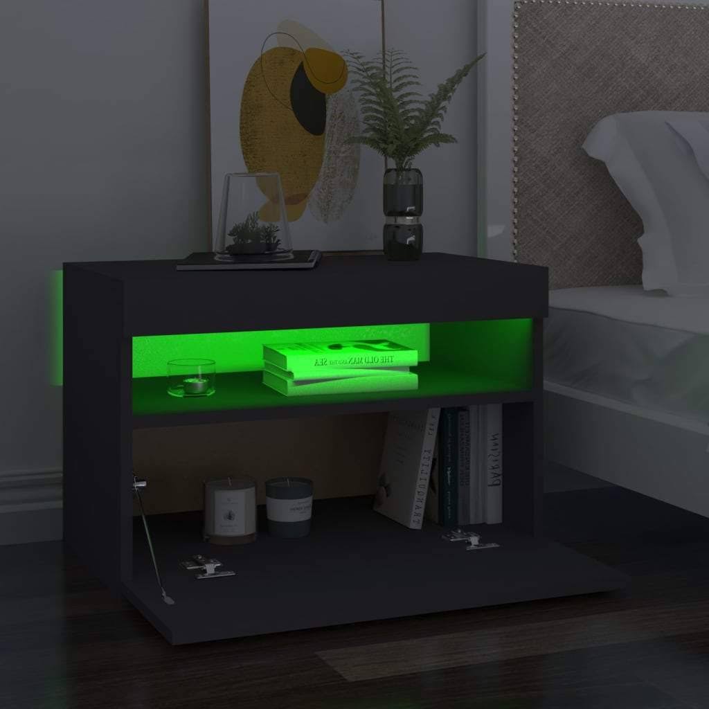 Gray TV Cabinet with LED Lights O1147