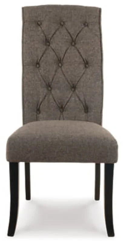 Brownish Gray Tufted Upholstered Armless Dining Chair, Set of 2 D4811
