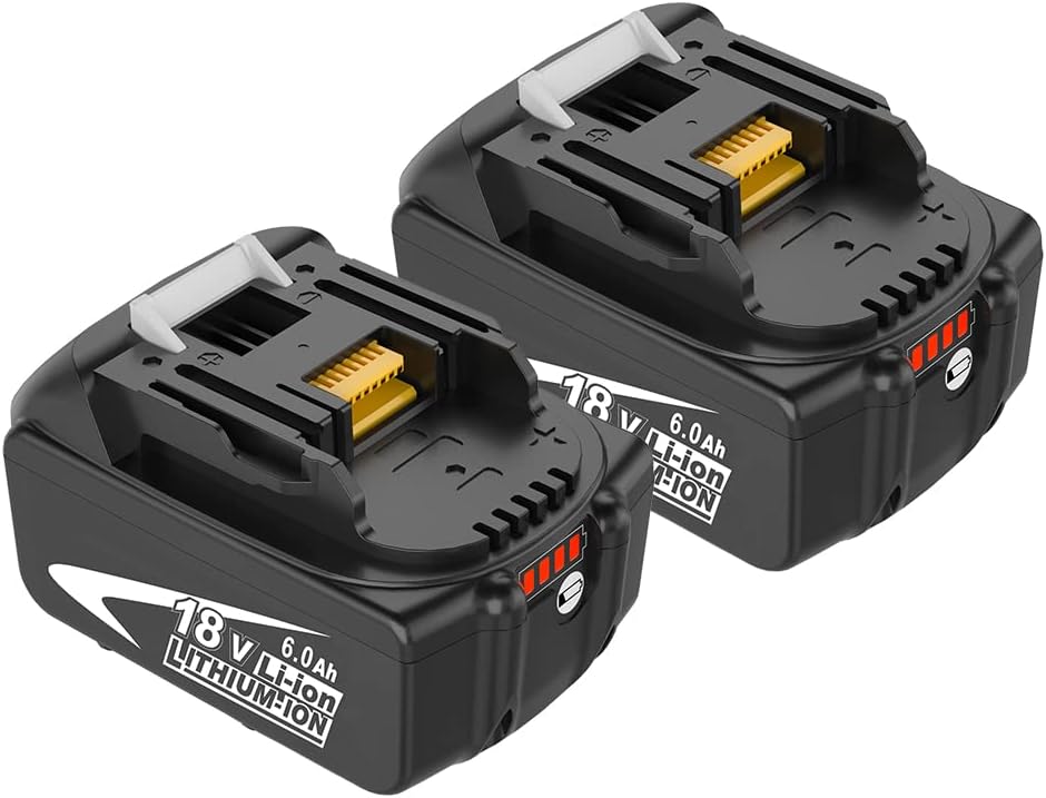 2 Packs 18 Volt 6.0Ah Replacement Battery with LED Indicator E20212