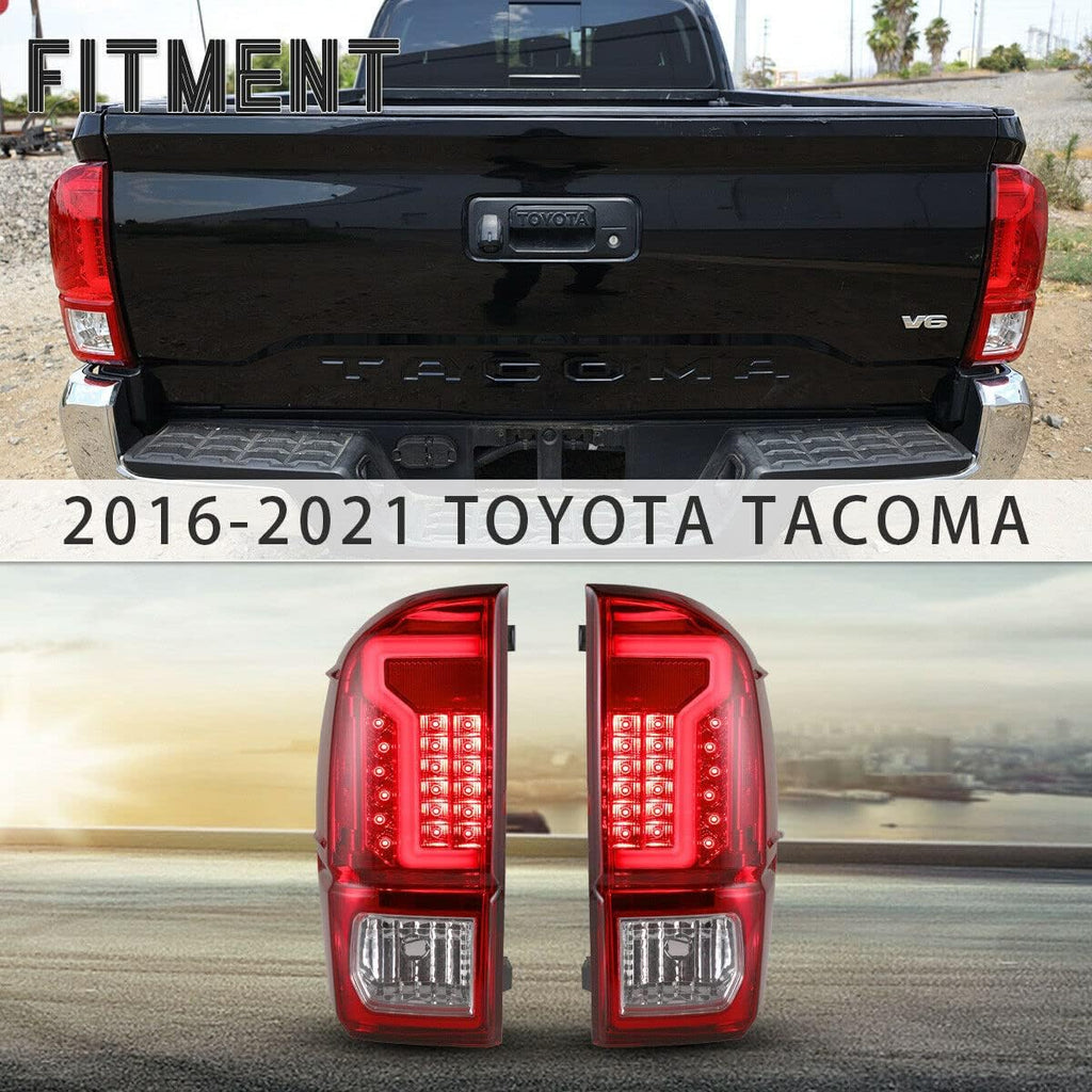 Black Housing Red Lens LED Tail Lights for Toyota Tacoma P332339