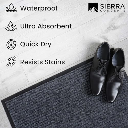 Front Door Mat 30x17 inches 2-Pack Gray L239