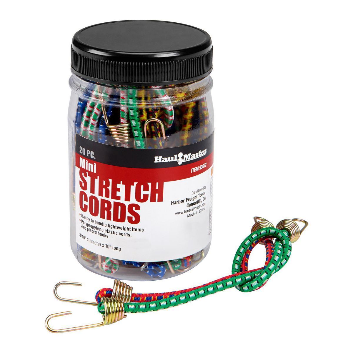 Mini Elastic Stretch Cords, 20-Piece F853