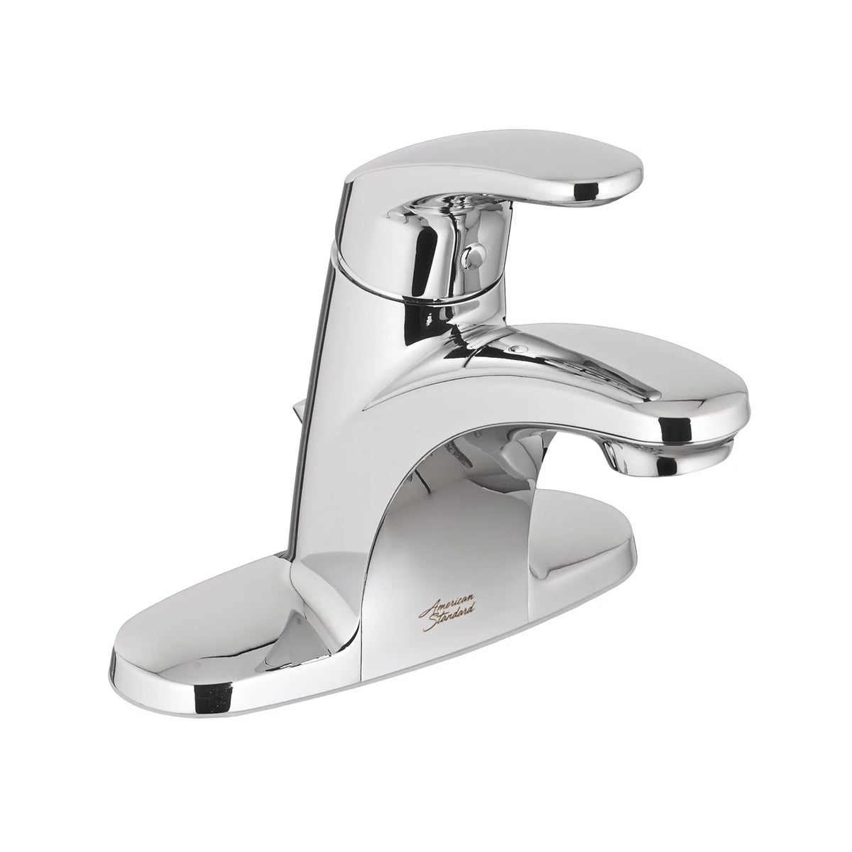 4 in. Centerset Single-Handle Low-Arc Bathroom Faucet with Pop-Up Assembly in Polished Chrome B18373