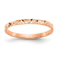 14K Rose Gold Diamond-Cut Design Band Childs Ring - Size 3 J95493