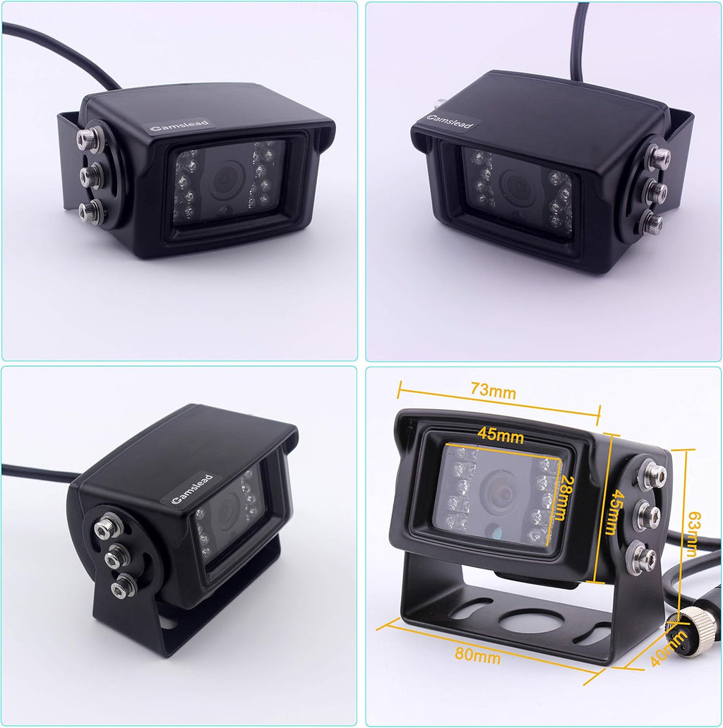 9 inch Quad Split Screen Backup Camera System for Truck Trailer RV Van Caravan Camper B5947