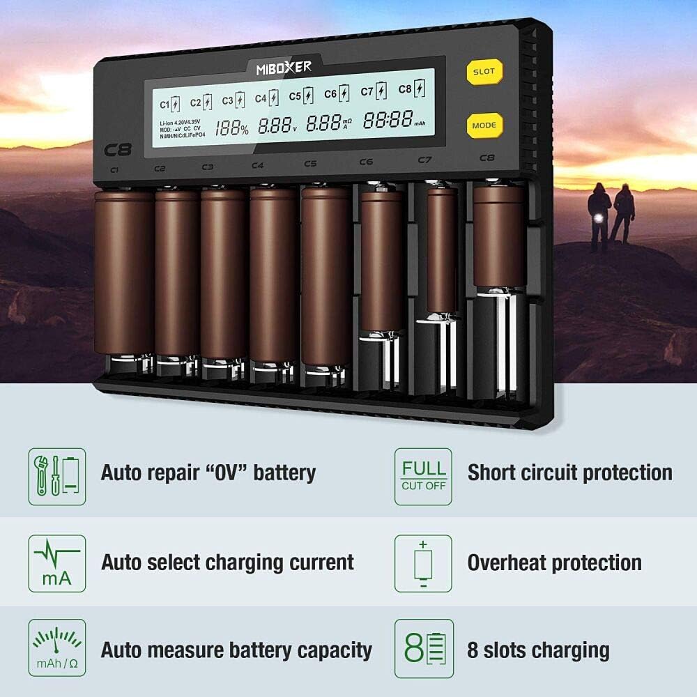 8-Bay Smart Battery Charger with LCD Display V546050