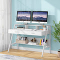 47 Inch Computer Desk with 2 Drawers and Hutch Shelf P814