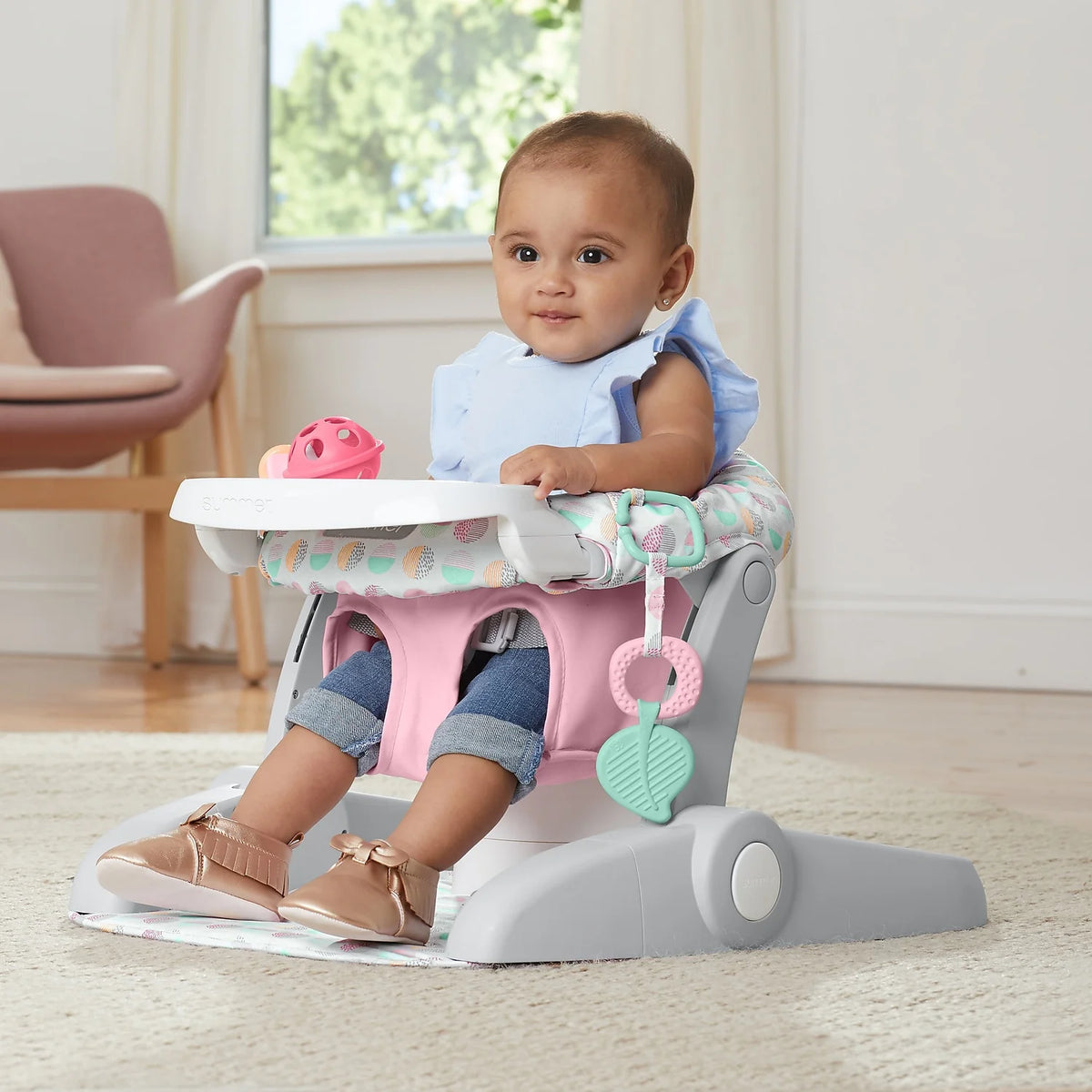 Fabric Kids Floor Seat Sweet-and-Sour Pink L413006