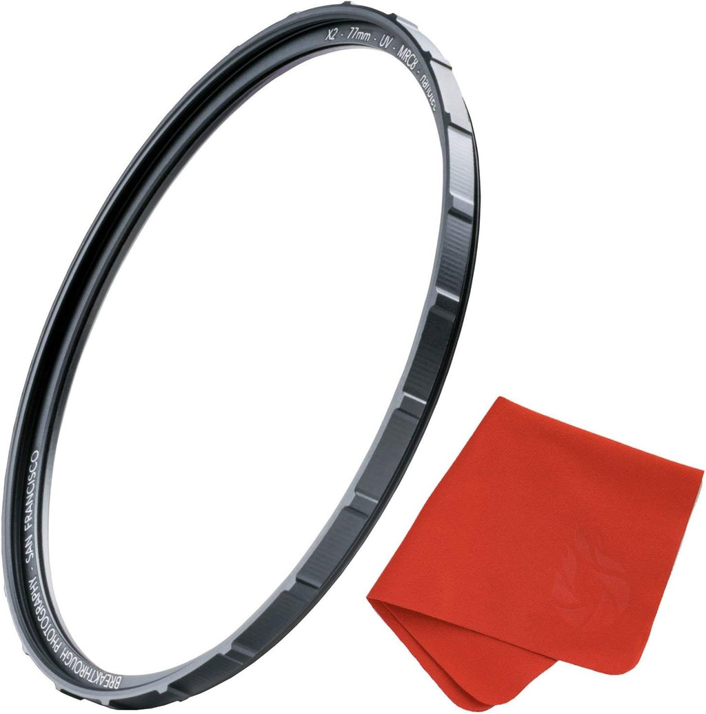 52mm X2 UV Filter for Camera Lenses with Lens Cloth, Pack of 2 L74178